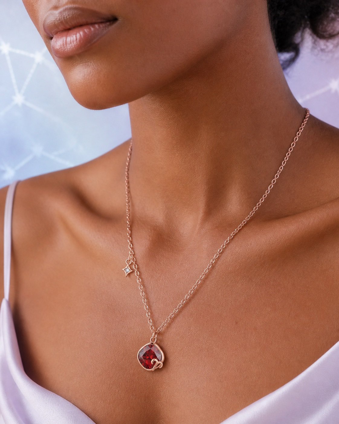 Rose Gold Crystal Zodiac Necklaces