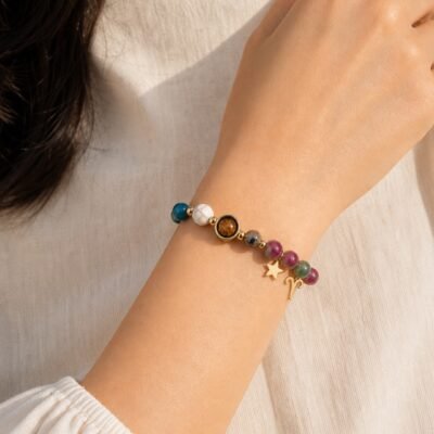 Aries Celestial Light Planetary Bead Bracelet