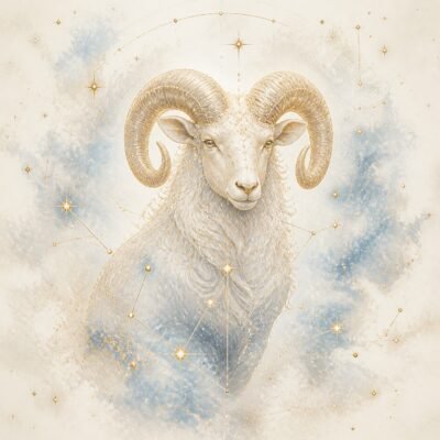 Aries Gold Constellation Medallion Necklace