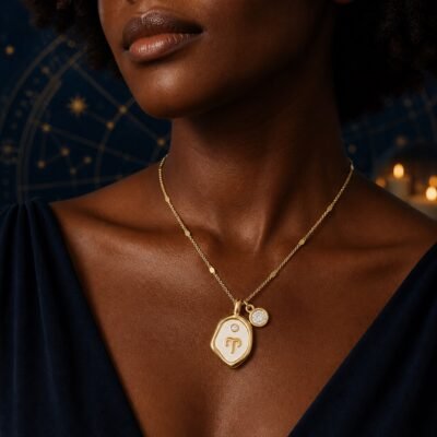 Aries Pearlescent Zodiac Birthstone Necklace