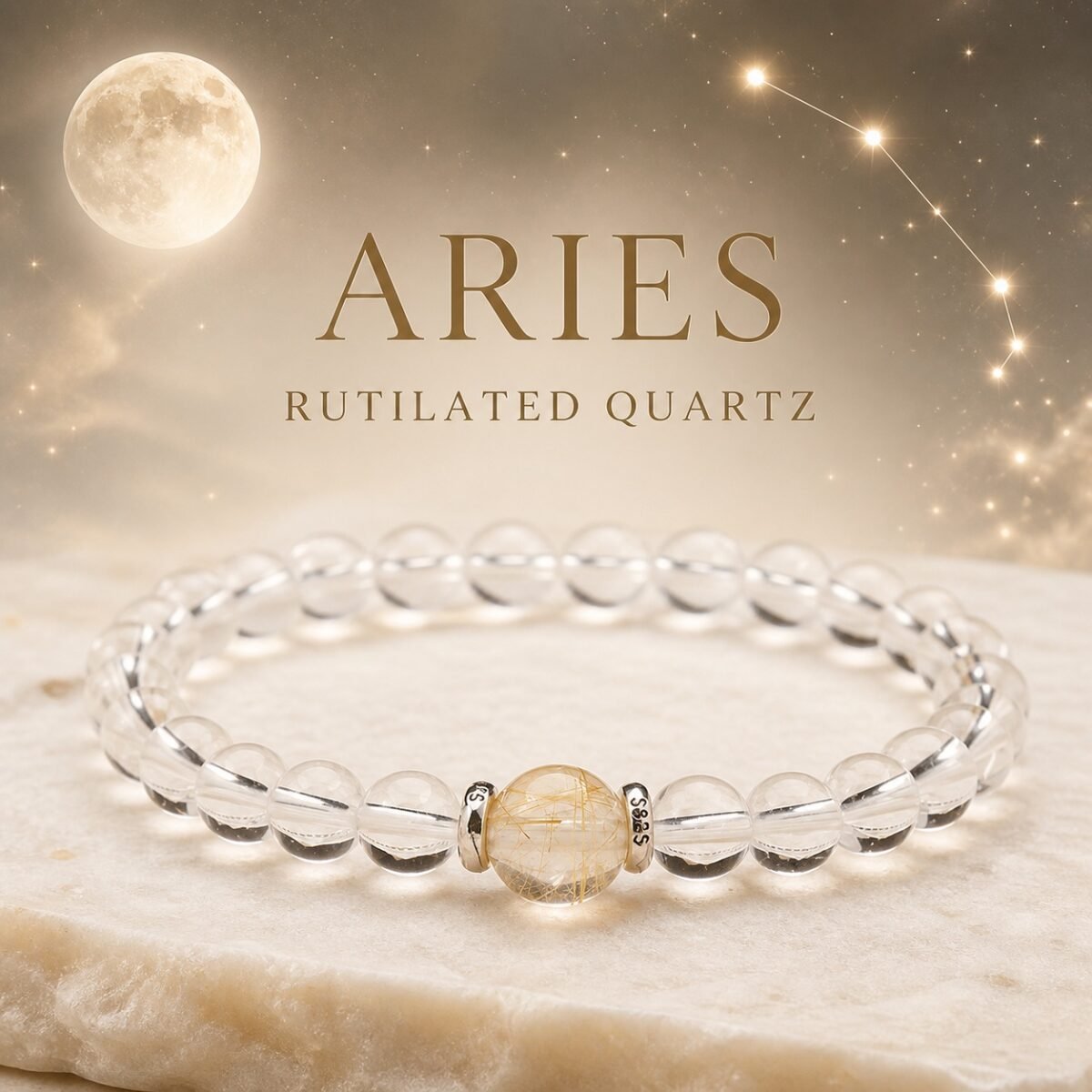 Aries Celestial Birthstone Crystal Bracelet