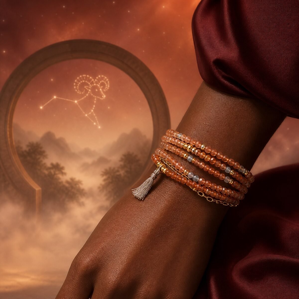 aries-zodiac-crystal-energy-wrap-bracelet-03-worn-deep Elemental Zodiac Crystal Wrap Bracelets