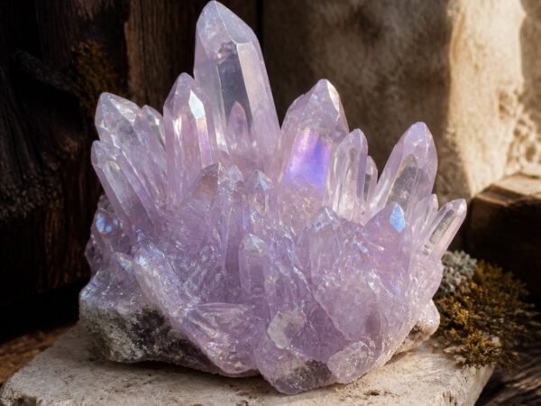 aura-crystal-cluster-collection-11-lavender Lavender Aura crystal cluster with iridescent aura-style finish