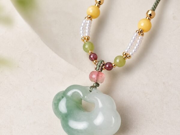 Auspicious Cloud Jade Protection Necklace