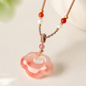 Auspicious Cloud Rose Chalcedony Protection Necklace