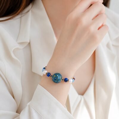 Azure Flow Pearl & Lapis Lacquer Bracelet