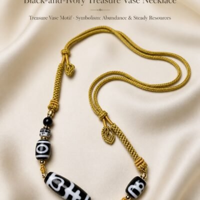 Black-and-Ivory Treasure Vase Necklace