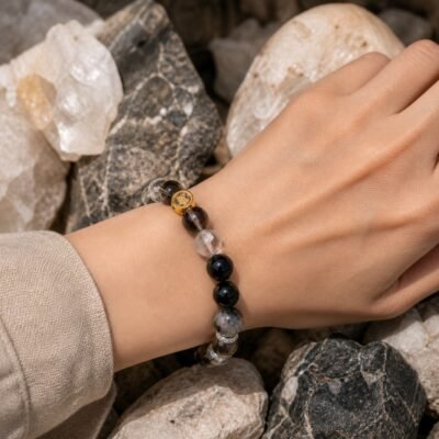 black-rutilated-quartz-guardian-bracelet-04-asian-wearing Black Rutilated Quartz Guardian Bracelet