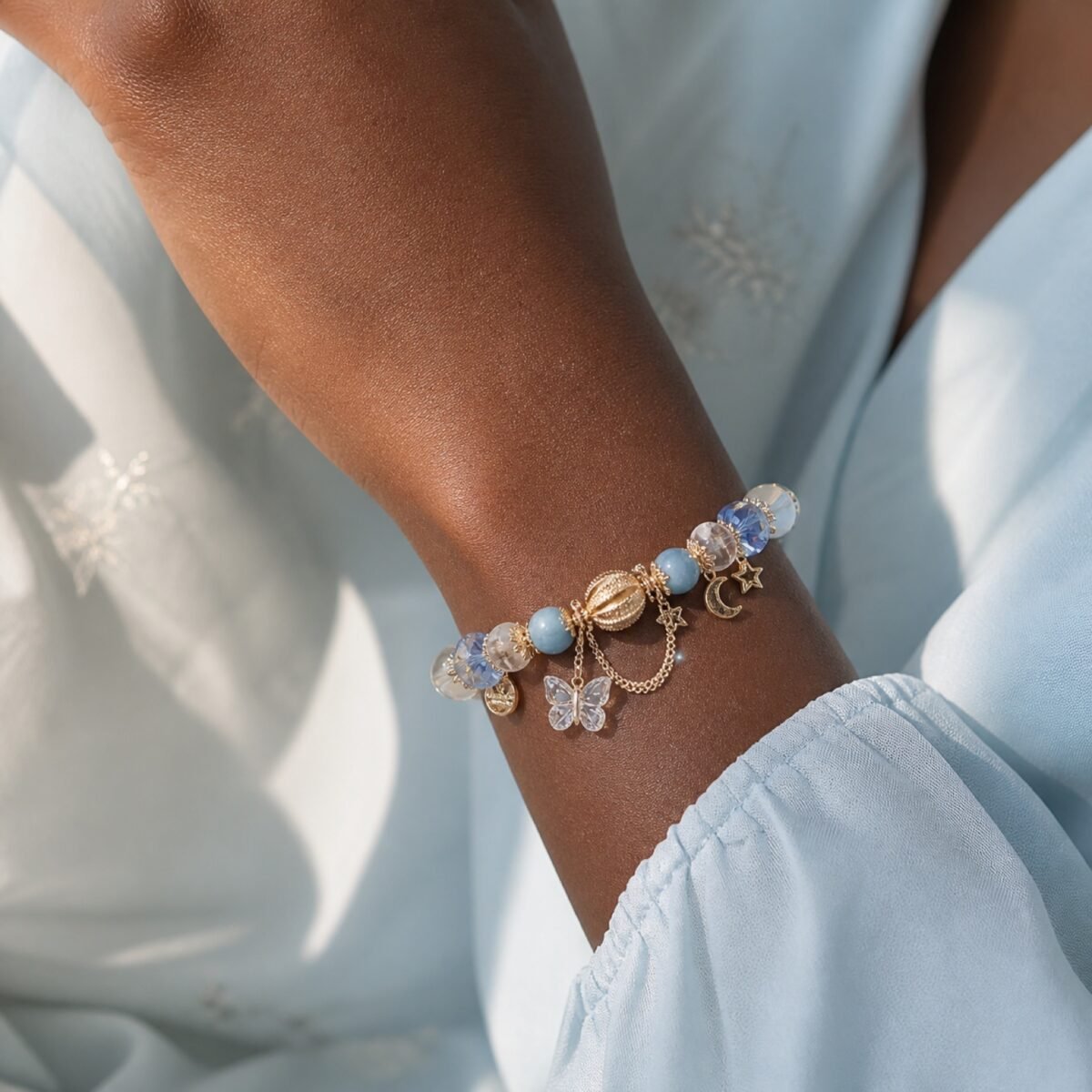 Blue Butterfly Moon Bracelet