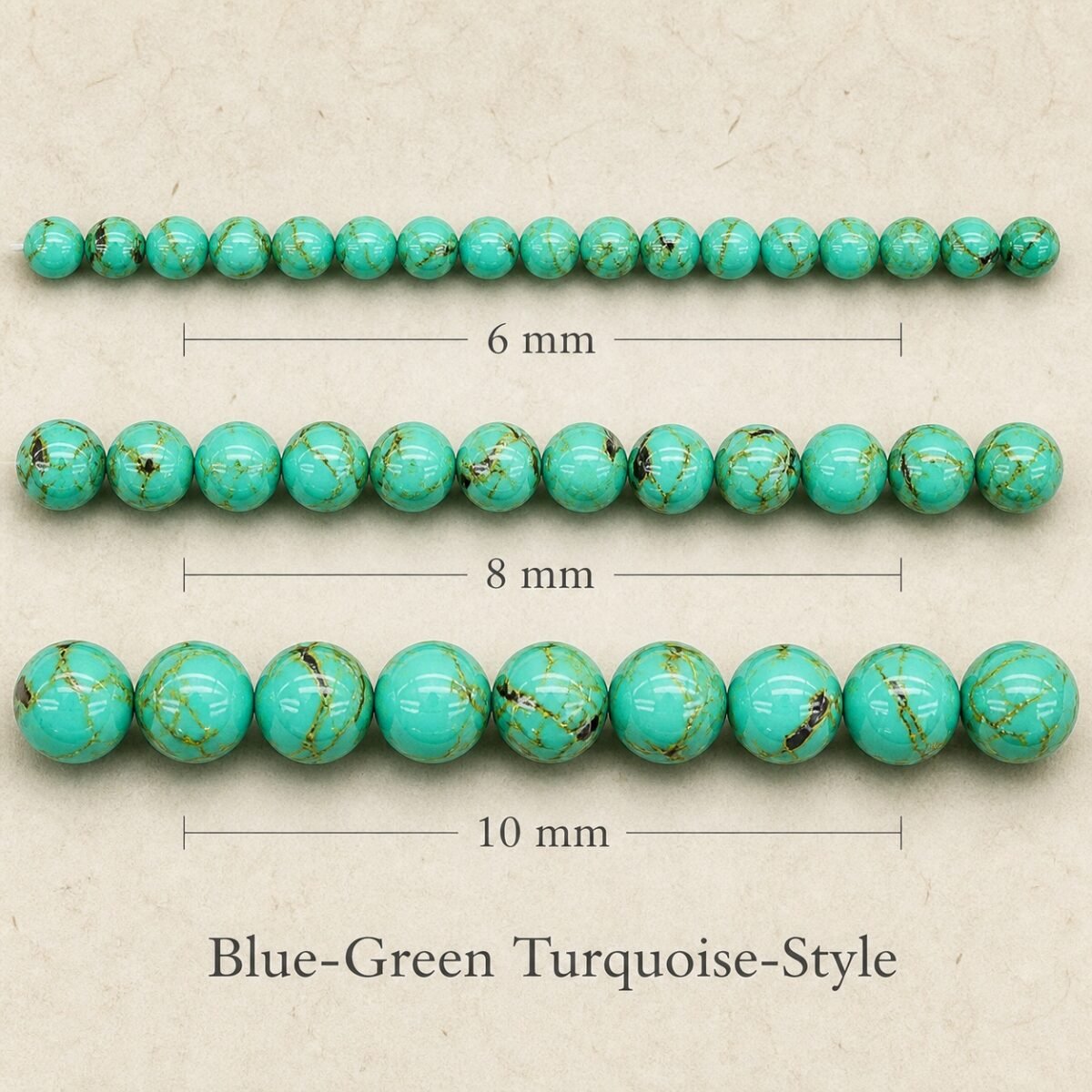 Premium Natural Blue-Green Turquoise Beads for DIY Mala Making