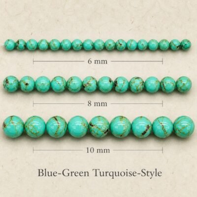 Premium Natural Blue-Green Turquoise Beads for DIY Mala Making