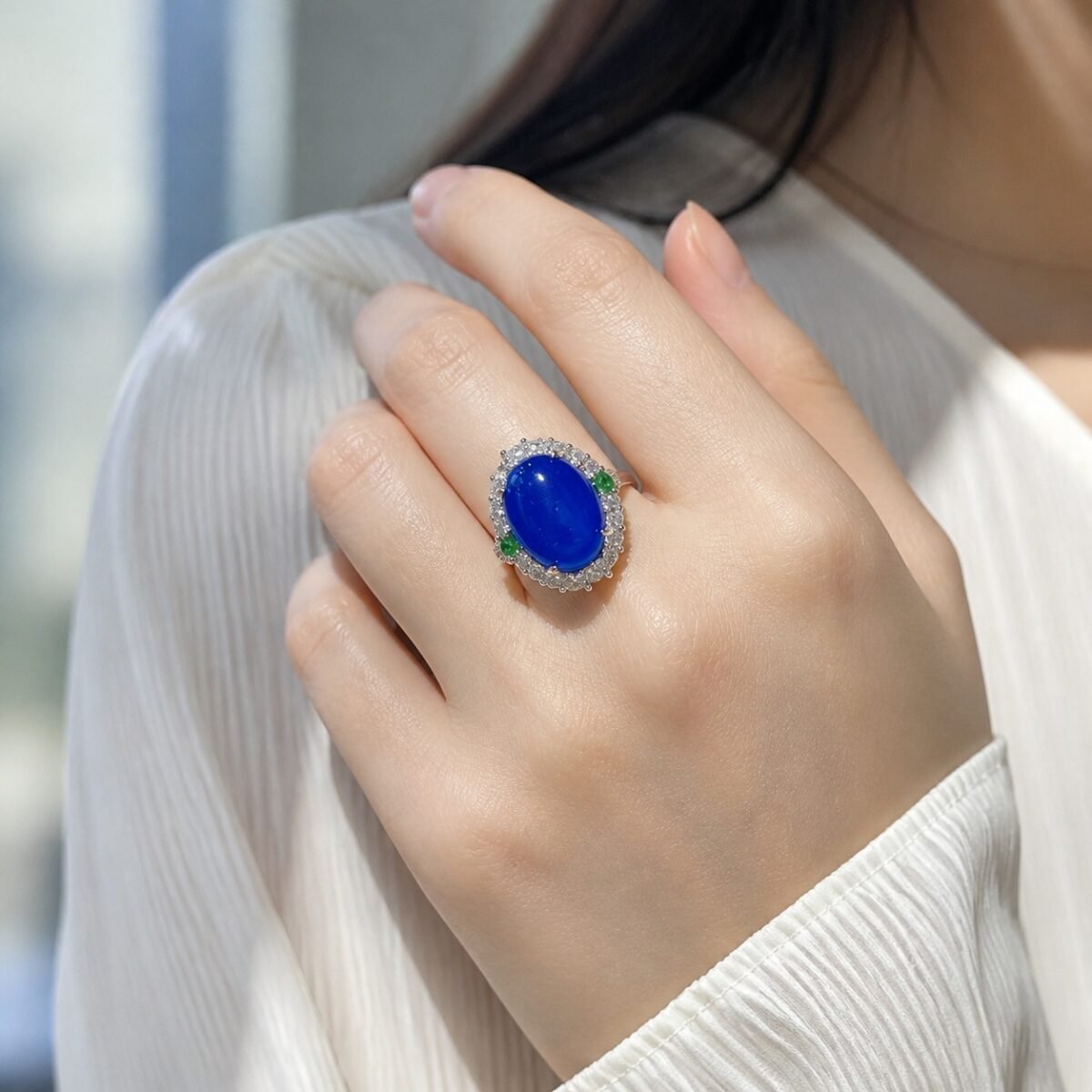 Blue Jade Serenity Ring