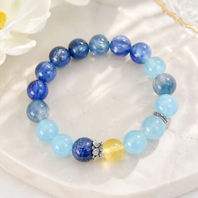 Blue Truth Lapis Aquamarine & Prehnite Bracelet