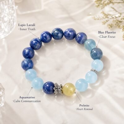 Blue Truth Lapis Aquamarine & Prehnite Bracelet