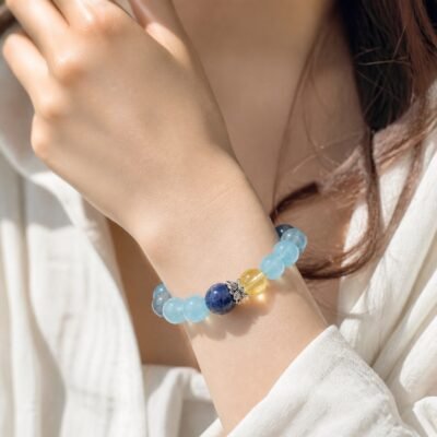 Blue Truth Lapis Aquamarine & Prehnite Bracelet