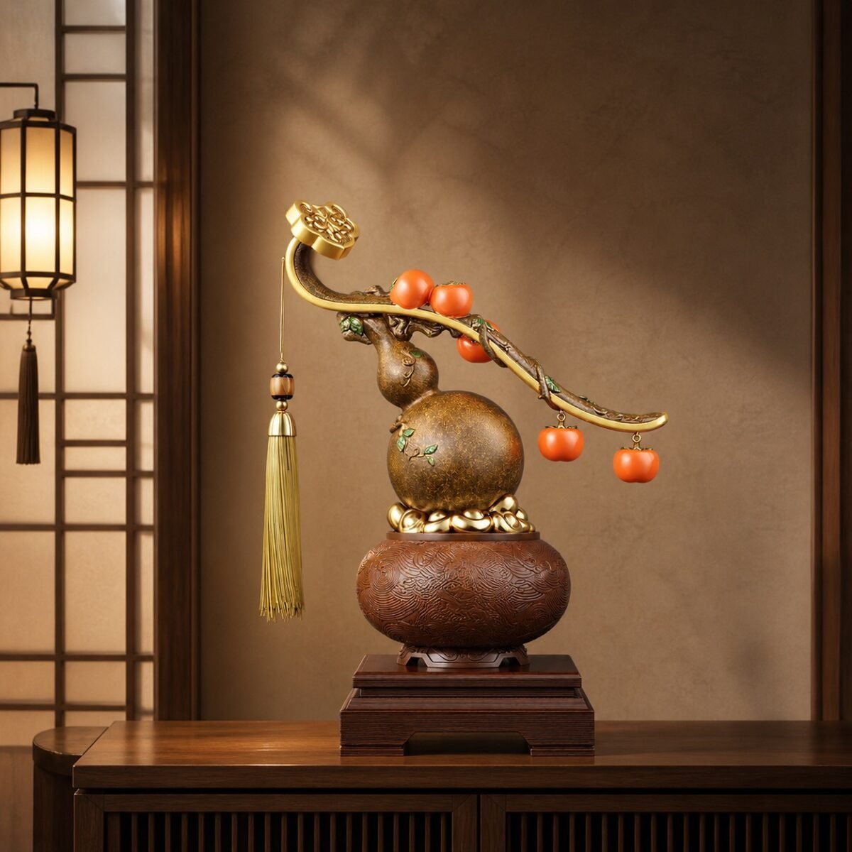 Bronze Fortune Gourd Prosperity Display