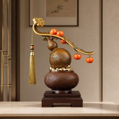Bronze Fortune Gourd Prosperity Display