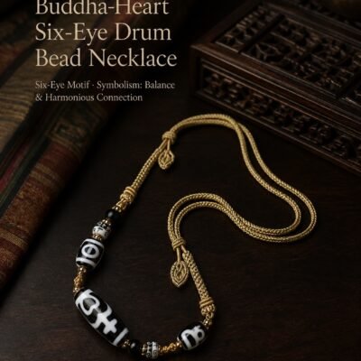 Buddha-Heart Six-Eye Drum Bead Necklace