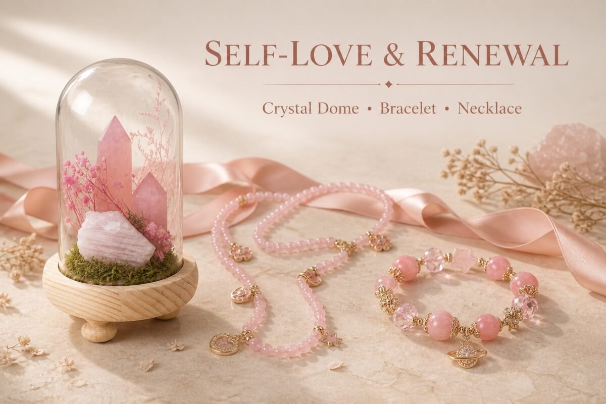 Build Your Self-Love & Renewal Crystal Set — Personalized Heart & New Beginnings Trio