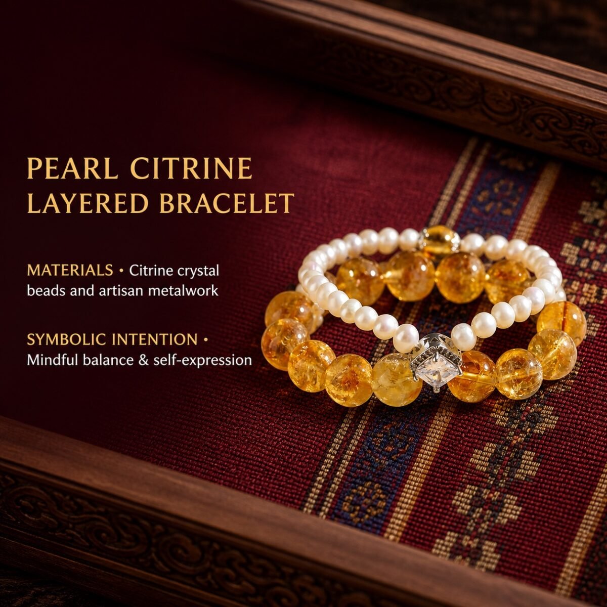 Pearl & Citrine Layered Bracelet