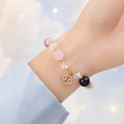cancer-03-worn-light Cancer Moonlit Haven Zodiac Crystal Bracelet