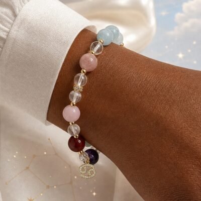 cancer-04-worn-deep Cancer Moonlit Haven Zodiac Crystal Bracelet