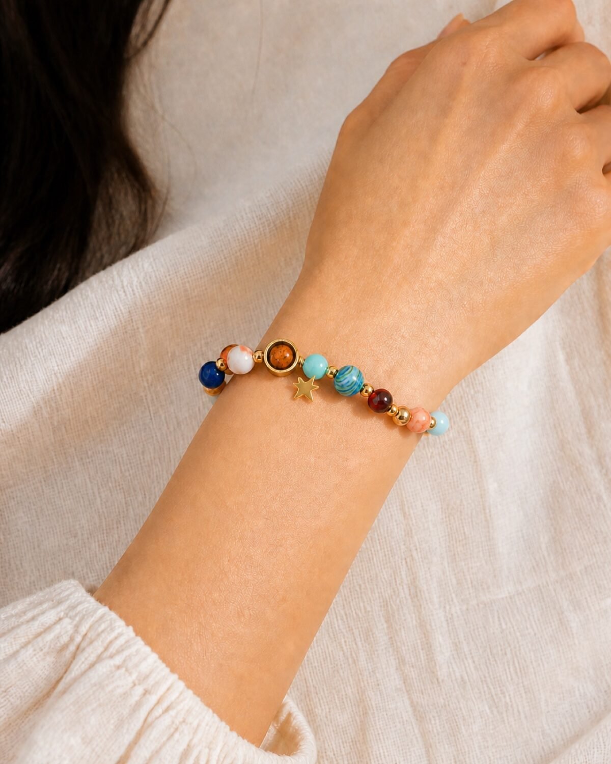 Celestial Light Planetary Bead Bracelet