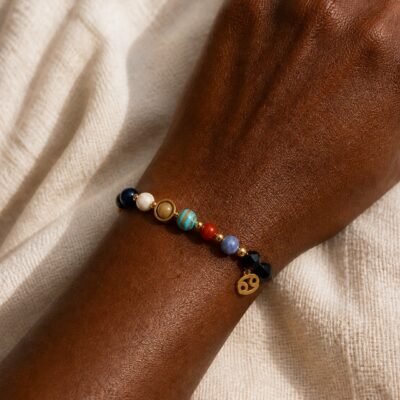 cancer-black-black-skin Cancer Midnight Zodiac Faceted Crystal Bracelet