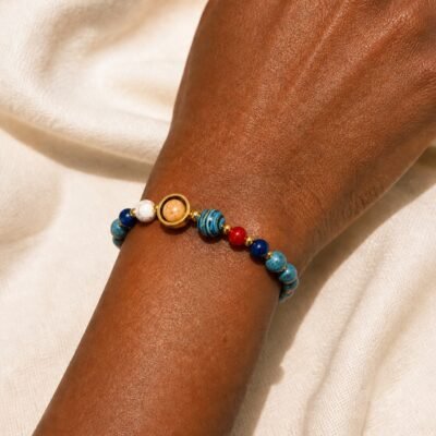 Cancer Blue Horizon Zodiac Stone Bracelet