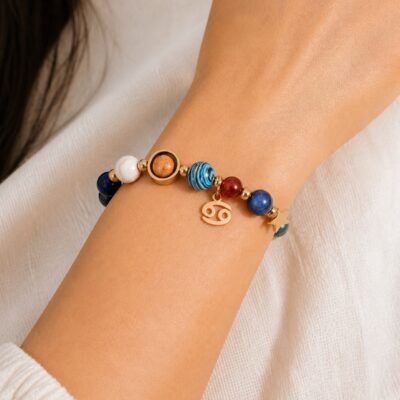 Cancer Blue Horizon Zodiac Stone Bracelet