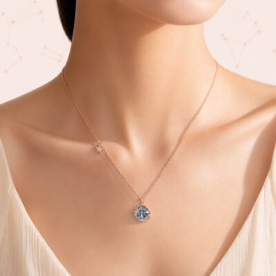 Cancer Rose Gold Crystal Zodiac Necklace