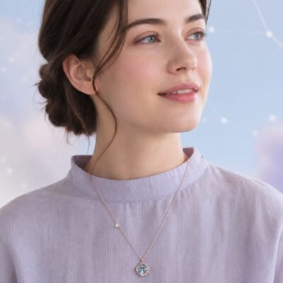 Cancer Rose Gold Crystal Zodiac Necklace