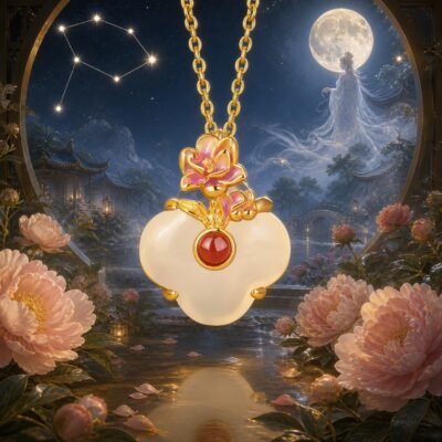 Cancer Eastern Zodiac Guardian Flower Goddess Necklace – Peony
