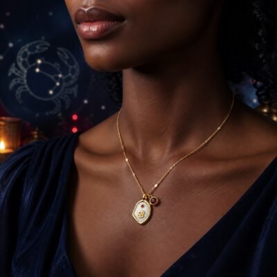 Cancer Pearlescent Zodiac Birthstone Necklace