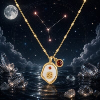 Cancer Pearlescent Zodiac Birthstone Necklace