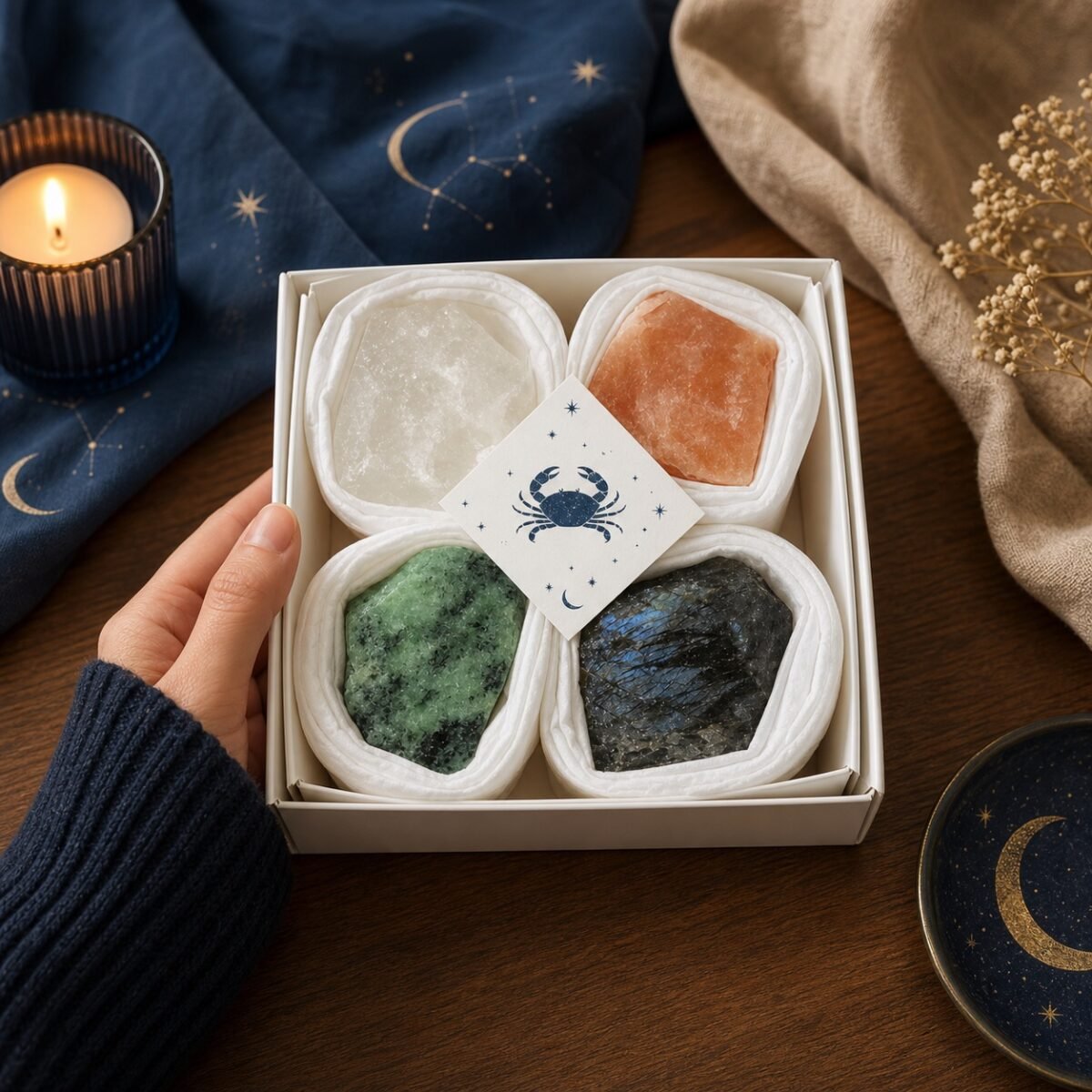 Cancer Four Raw Crystal Gift Set
