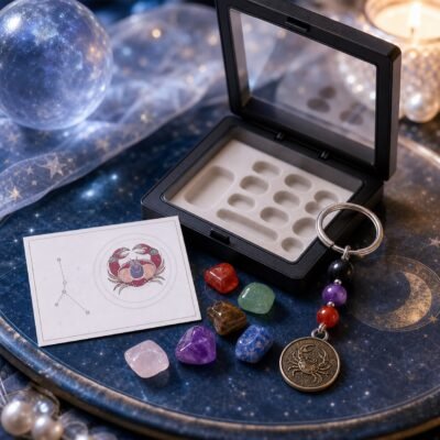 Cancer Seven Chakra Crystal Keychain Gift Set