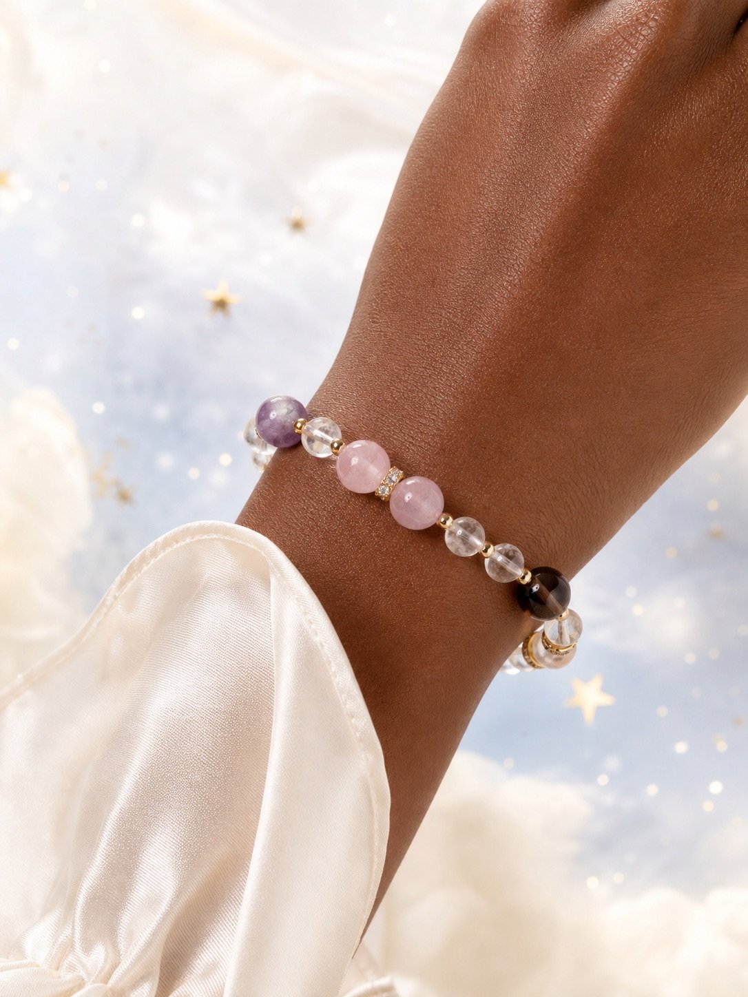 capricorn-04-worn-deep Capricorn Mountain Resolve Zodiac Crystal Bracelet