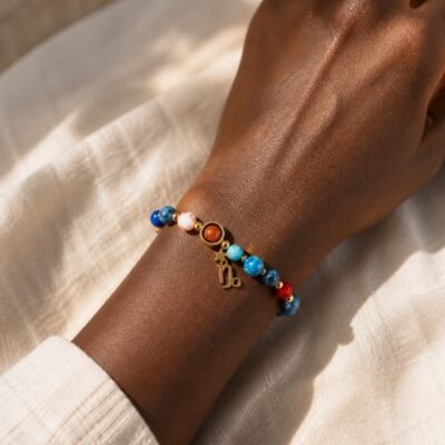 capricorn-blue-black-skin Capricorn Blue Horizon Zodiac Stone Bracelet