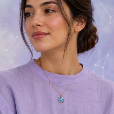 Capricorn Rose Gold Crystal Zodiac Necklace