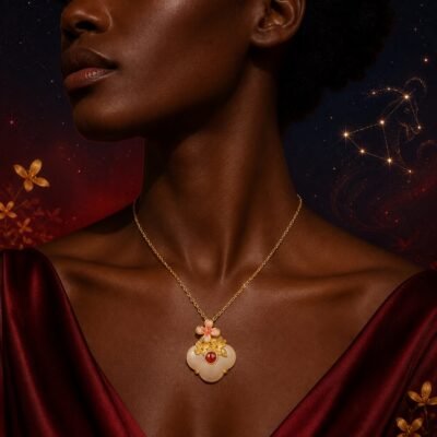 Capricorn Eastern Zodiac Guardian Flower Goddess Necklace – Osmanthus