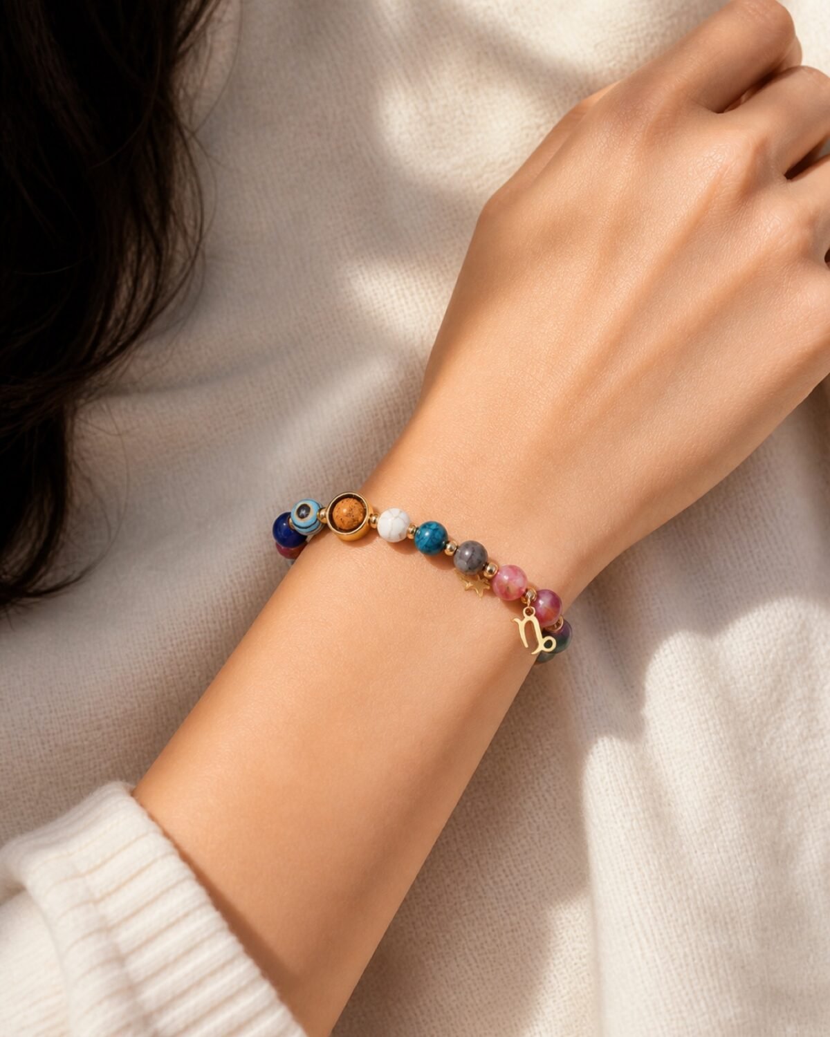 Capricorn Celestial Light Planetary Bead Bracelet