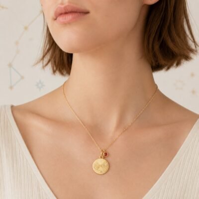 Capricorn Gold Constellation Medallion Necklace