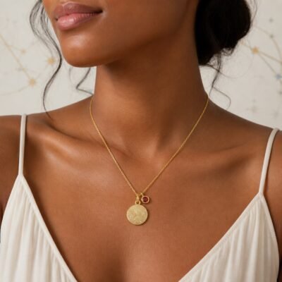 Capricorn Gold Constellation Medallion Necklace