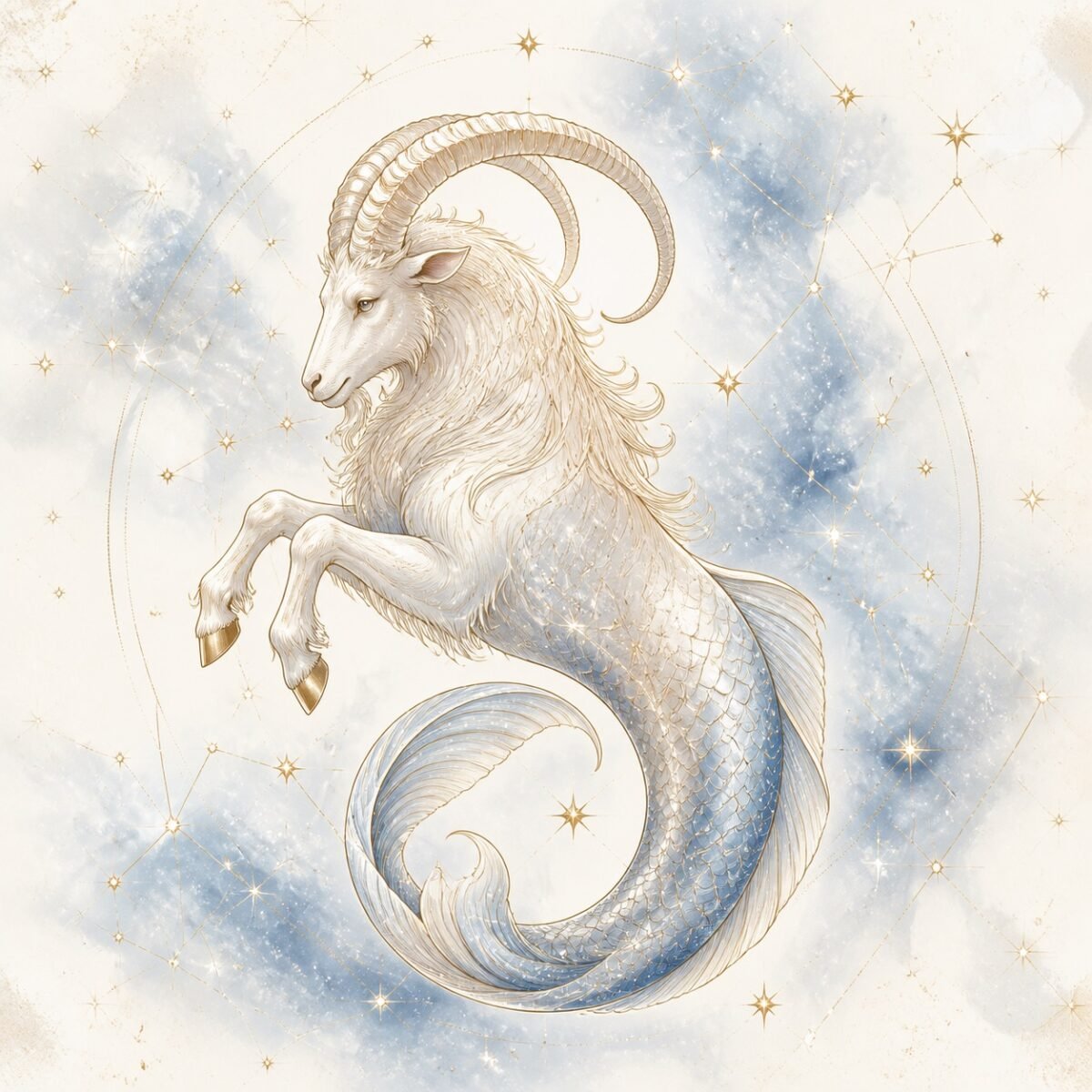 Capricorn Gold Constellation Medallion Necklace