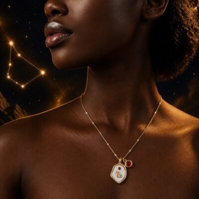Capricorn Pearlescent Zodiac Birthstone Necklace