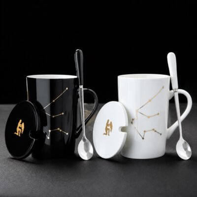 Capricorn Zodiac Constellation Ceramic Mug & Spoon Set
