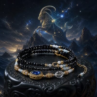 Capricorn Elemental Zodiac Crystal Wrap Bracelet