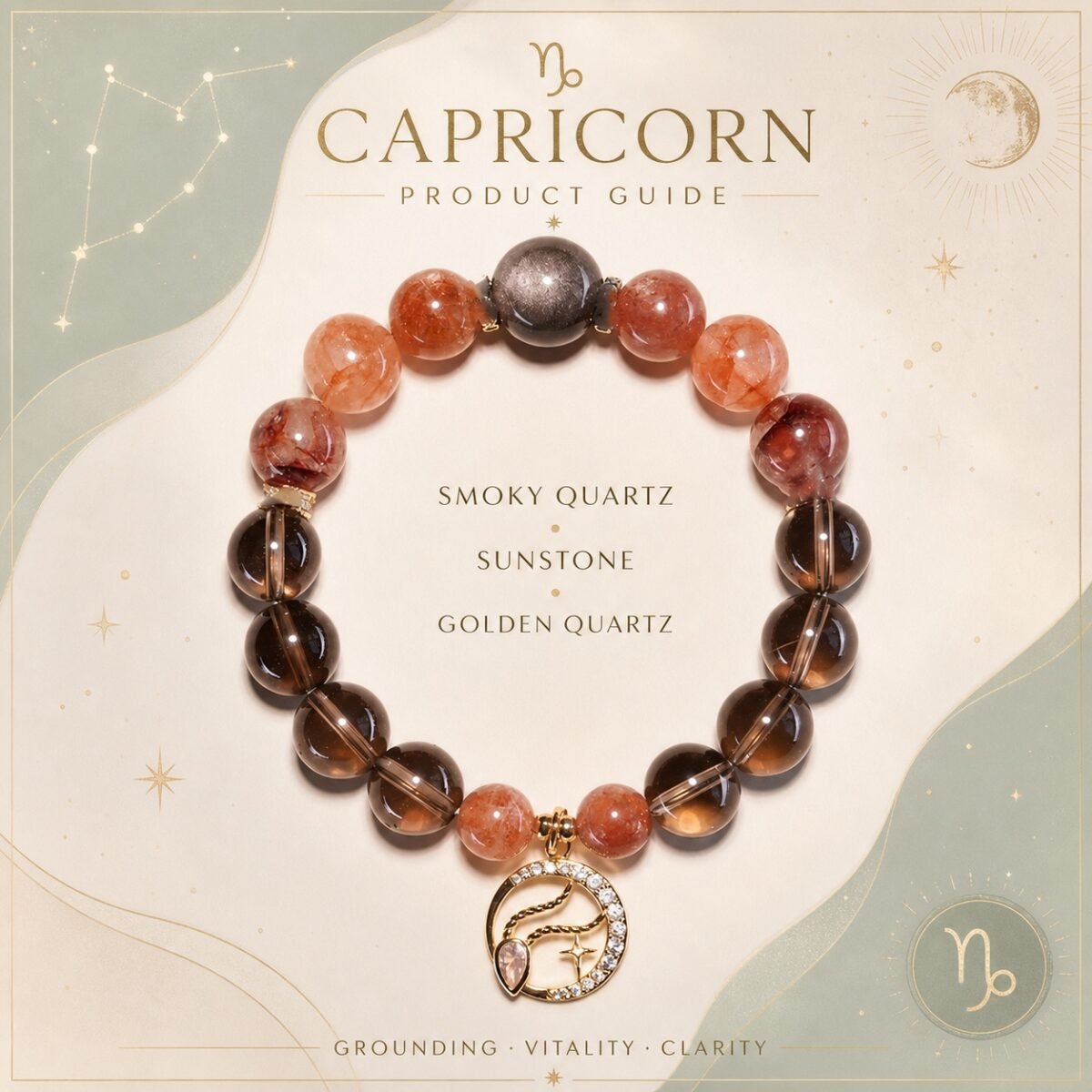 Capricorn Zodiac Crystal Talisman Bracelet