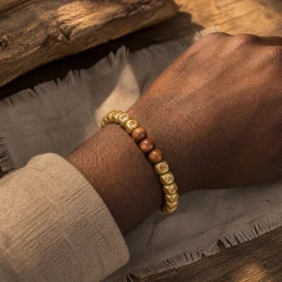 Cinnabar Golden Mantra Copper Protection Bracelet